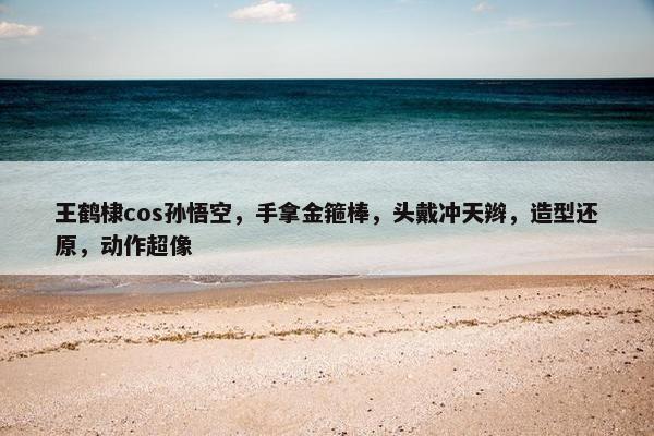 王鹤棣cos孙悟空，手拿金箍棒，头戴冲天辫，造型还原，动作超像