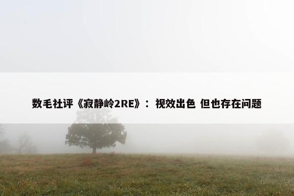 数毛社评《寂静岭2RE》：视效出色 但也存在问题