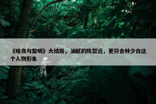 《暗夜与黎明》大结局，油腻的陈哲远，更符合林少白这个人物形象