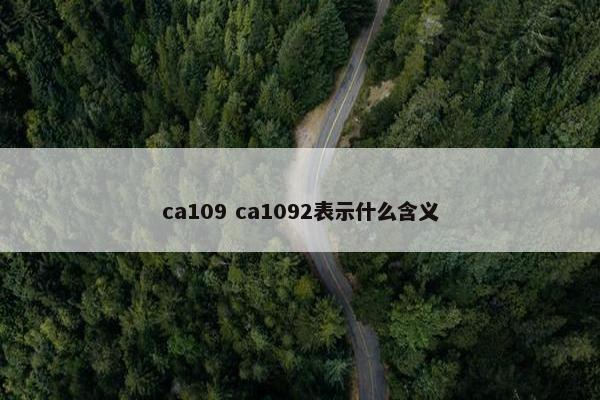 ca109 ca1092表示什么含义