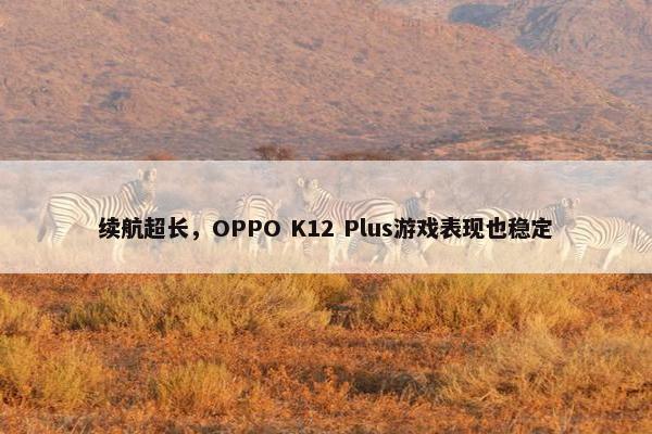 续航超长，OPPO K12 Plus游戏表现也稳定