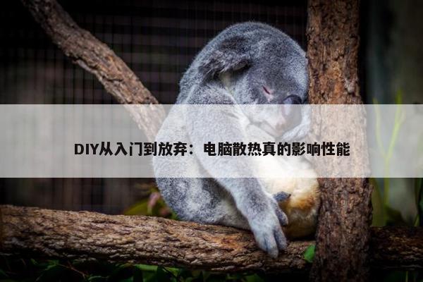 DIY从入门到放弃：电脑散热真的影响性能