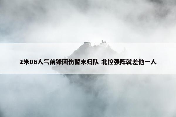 2米06人气前锋因伤暂未归队 北控强阵就差他一人