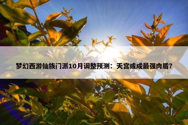 梦幻西游仙族门派10月调整预测：天宫或成最强肉盾？