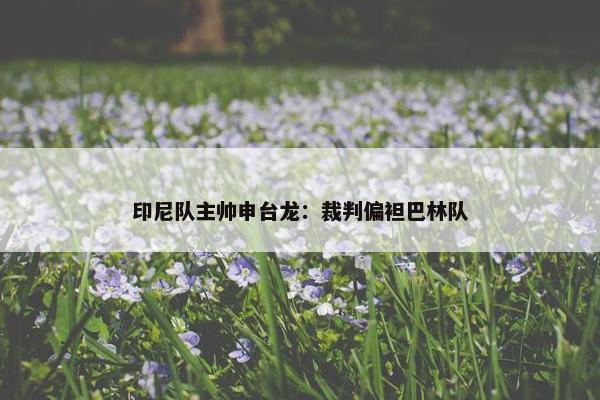 印尼队主帅申台龙：裁判偏袒巴林队