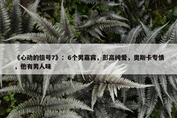 《心动的信号7》：6个男嘉宾，彭高纯爱，奥斯卡专情，他有男人味