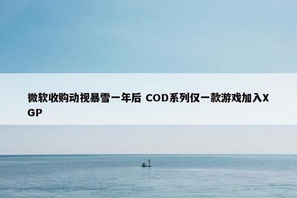 微软收购动视暴雪一年后 COD系列仅一款游戏加入XGP