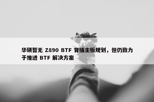 华硕暂无 Z890 BTF 背插主板规划，但仍致力于推进 BTF 解决方案