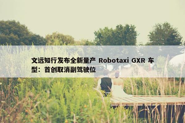 文远知行发布全新量产 Robotaxi GXR 车型：首创取消副驾驶位