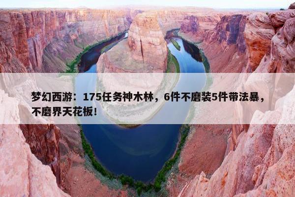 梦幻西游：175任务神木林，6件不磨装5件带法暴，不磨界天花板！