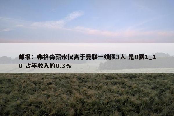 邮报：弗格森薪水仅高于曼联一线队3人 是B费1_10 占年收入的0.3%