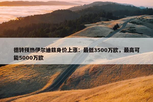 德转预热伊尔迪兹身价上涨：最低3500万欧，最高可能5000万欧