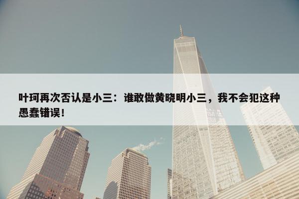 叶珂再次否认是小三：谁敢做黄晓明小三，我不会犯这种愚蠢错误！