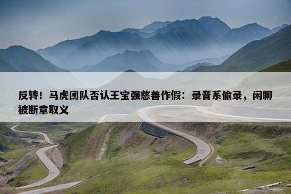 反转！马虎团队否认王宝强慈善作假：录音系偷录，闲聊被断章取义