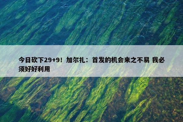 今日砍下29+9！加尔扎：首发的机会来之不易 我必须好好利用