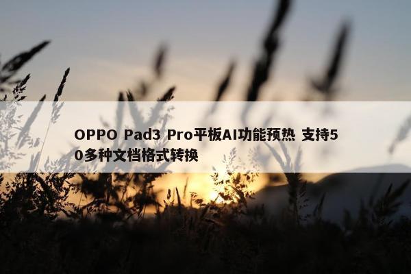 OPPO Pad3 Pro平板AI功能预热 支持50多种文档格式转换