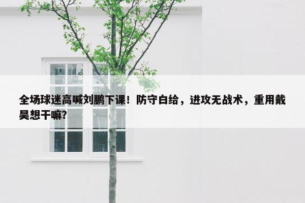 全场球迷高喊刘鹏下课！防守白给，进攻无战术，重用戴昊想干嘛？