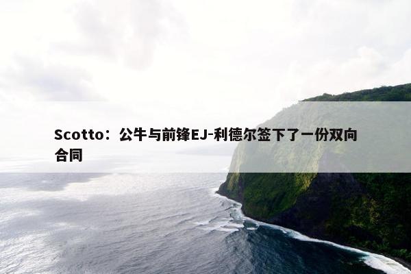 Scotto：公牛与前锋EJ-利德尔签下了一份双向合同