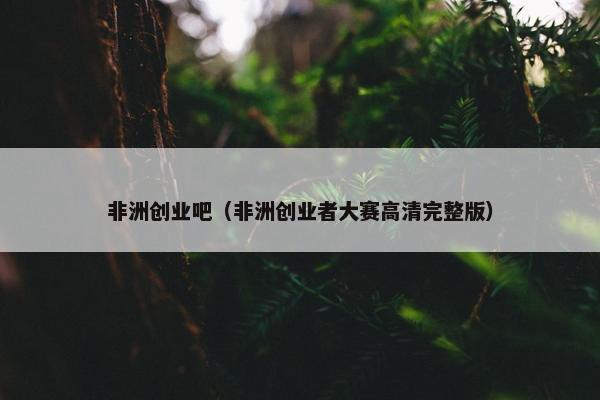 非洲创业吧（非洲创业者大赛高清完整版）