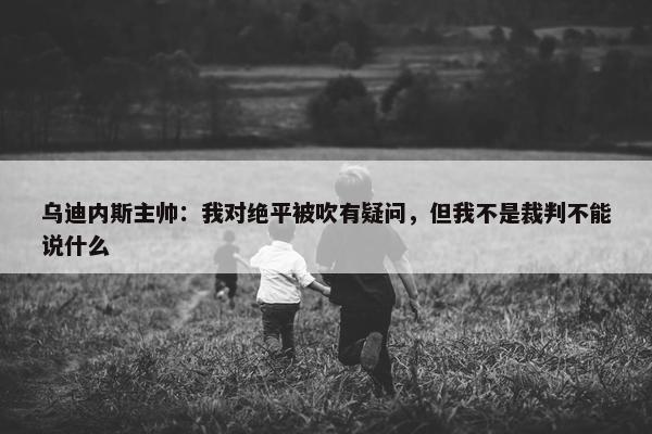 乌迪内斯主帅：我对绝平被吹有疑问，但我不是裁判不能说什么