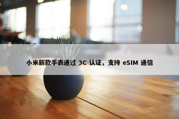 小米新款手表通过 3C 认证，支持 eSIM 通信