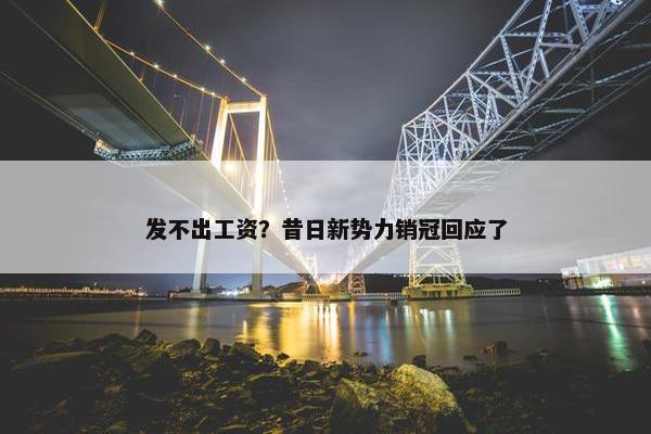 发不出工资？昔日新势力销冠回应了