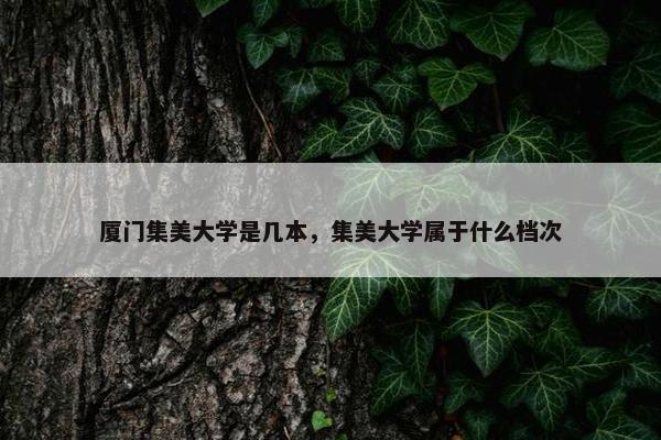 厦门集美大学是几本，集美大学属于什么档次