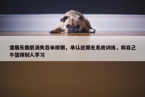 潘展乐腹肌消失百米摘银，承认近期无系统训练，称自己不值得别人学习