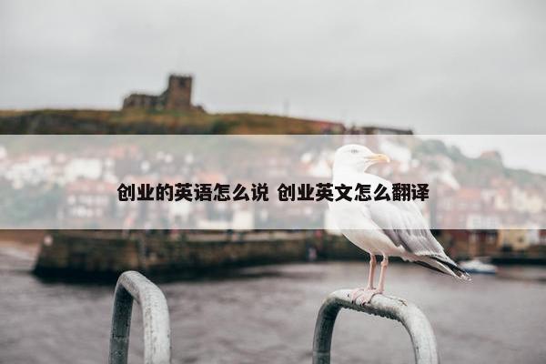 创业的英语怎么说 创业英文怎么翻译