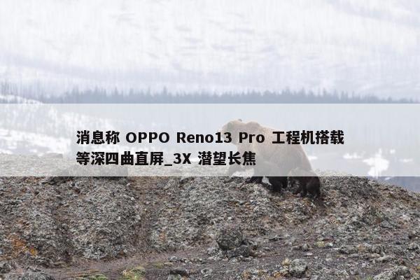 消息称 OPPO Reno13 Pro 工程机搭载等深四曲直屏_3X 潜望长焦