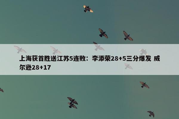 上海获首胜送江苏5连败：李添荣28+5三分爆发 威尔逊28+17