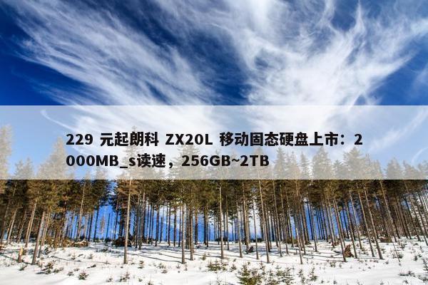 229 元起朗科 ZX20L 移动固态硬盘上市：2000MB_s读速，256GB~2TB