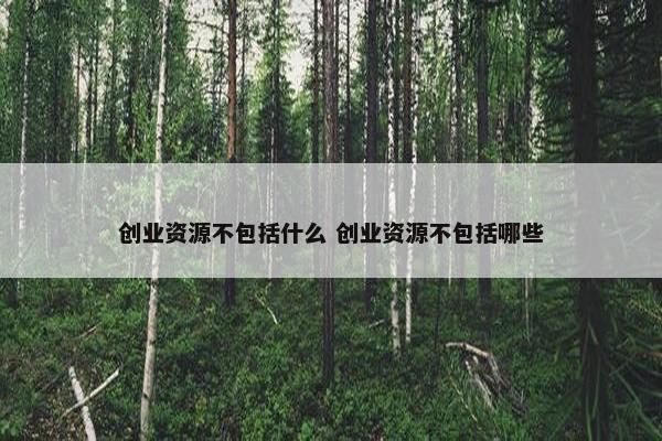 创业资源不包括什么 创业资源不包括哪些