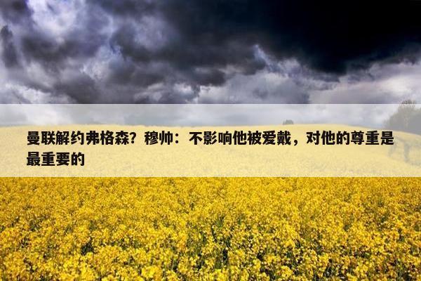 曼联解约弗格森？穆帅：不影响他被爱戴，对他的尊重是最重要的